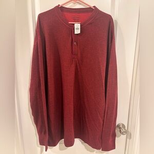 LL Bean Shirt Men's XXL Two-Layer River Driver Traditional Fit Henley NEW